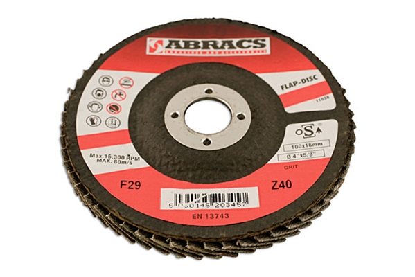 Abracs 32079 Zirconium Flap Discs 100mmxp40 Pk 5