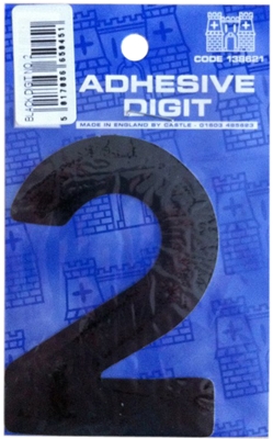 Castle DPX122 2 - 3in Adhesive Black Pack Of 12