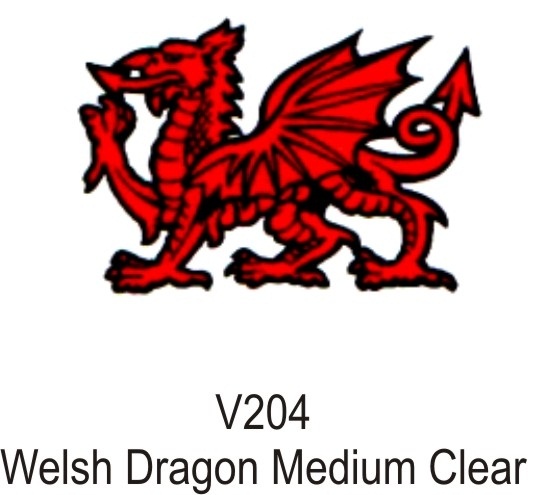Castle V204 Welsh Dragon Red On Clear 108x64mm
