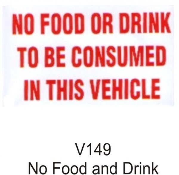 Castle V149 No Food And Drink Sticker