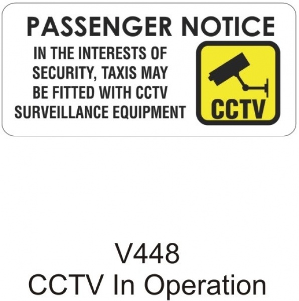 Castle V448 Cctv Passenger Notice Sticker