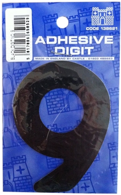 Castle DPX129 9 - 3in Adhesive Black Pack Of 12