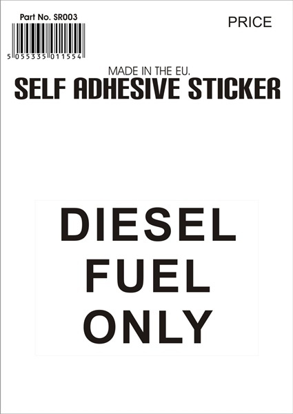Castle V95 Diesel Fuel Black Sticker