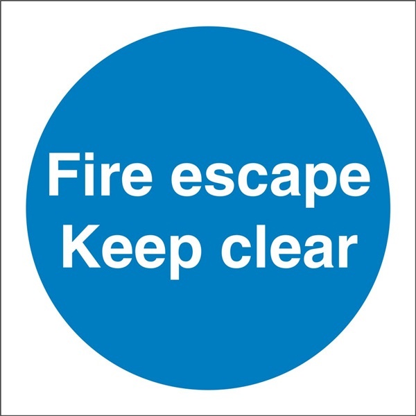 Castle SS007SA Fire Escape Keep Clear Sign 100x100mm
