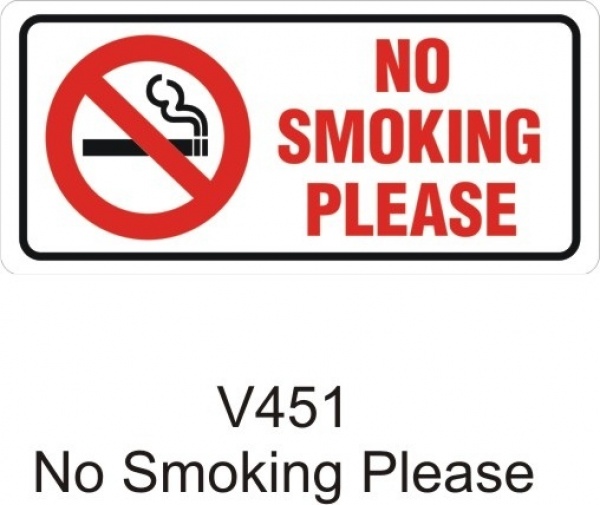 Castle V451 No Smoking Please Sticker