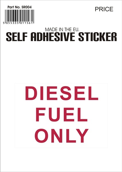 Castle V94 Diesel Fuel Red Sticker