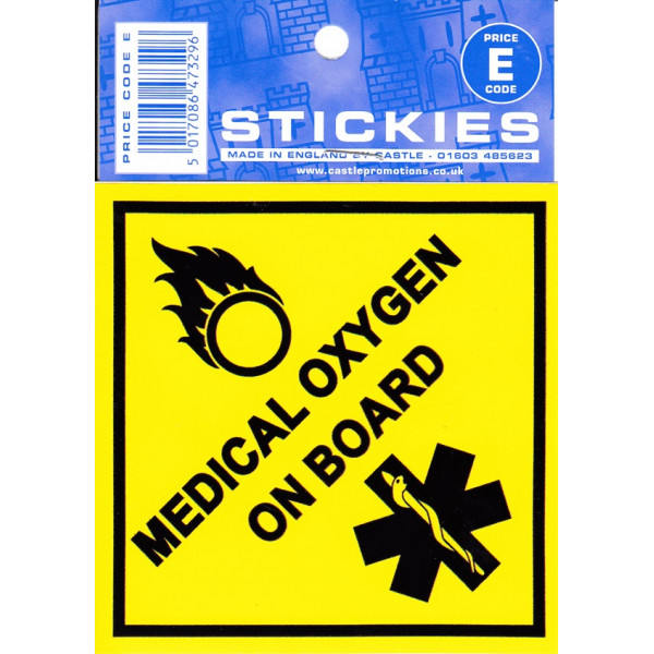 Castle V602 Medical Oxygen On Board Vinyl Sticker