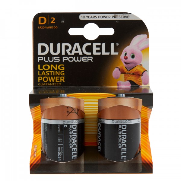 Duracell S3504 (Pk2)Dur Plus D Batteries Pk Of 2