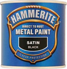 Hammerite 5084904 861 Satin Metal Paint Black 250ml
