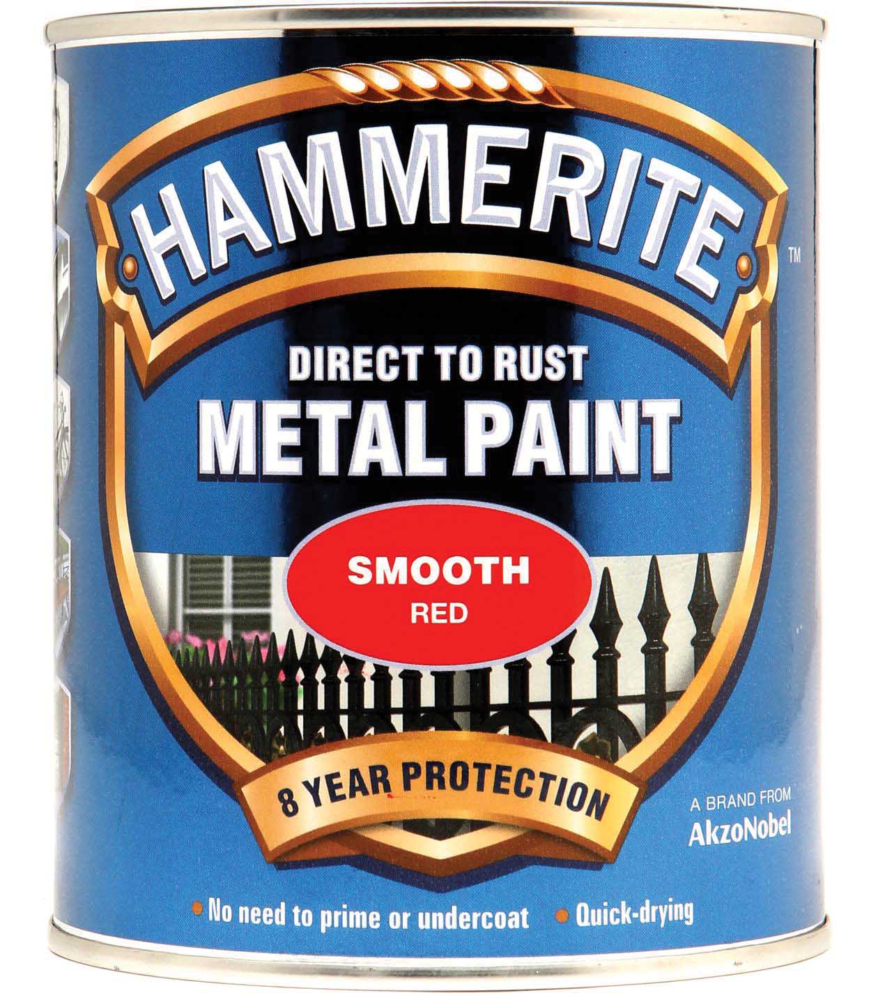 Hammerite 5092824 322 Hm Metal Paint Smooth Red 750ml