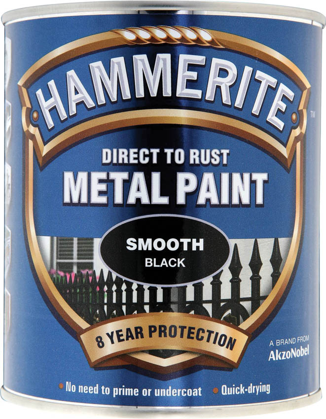 Hammerite 5092966 161 Hm Metal Paint Smooth Black 750ml