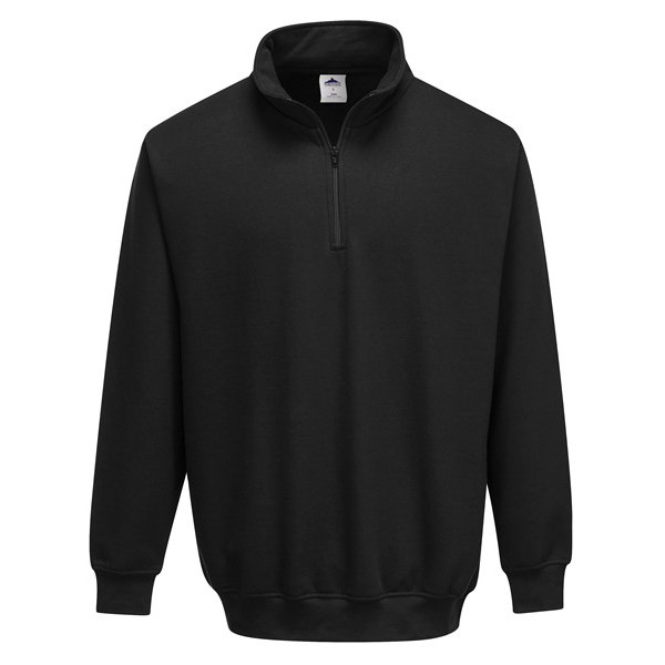 Portwest B309BKRXXL 776 Sorrento Zip Neck Sweatshirt Blk Xxl