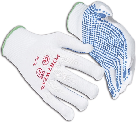 Portwest A110WBRL Nylon Polka Dot Gloves Large X12