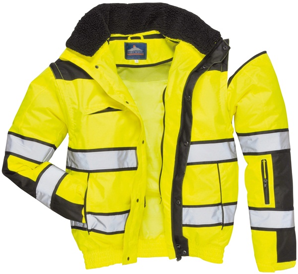 Portwest C466YBRS 961 Yellow Hivis Bomber Jacket Sml