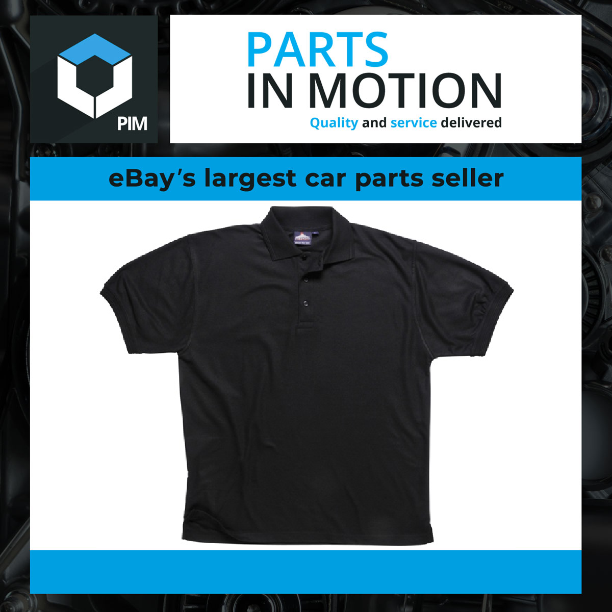 Portwest 871 Black Naples Polo Shirt Medium B210BKRM [PM182917]