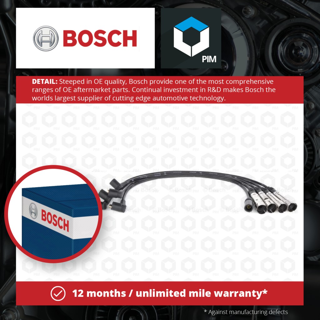 Bosch HT Leads Ignition Cables Set 0986356355 [PM662089]