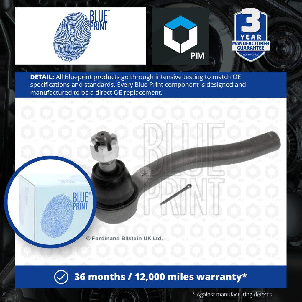 Blue Print ADD68738 Tie Rod End with nut pack of one 