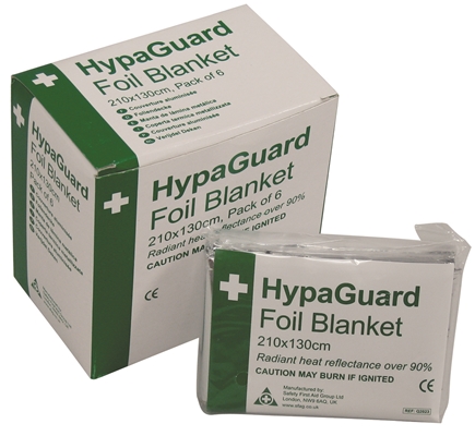 Safety First Aid Q2023T Hypaguard Disposable Foil Blanket X6