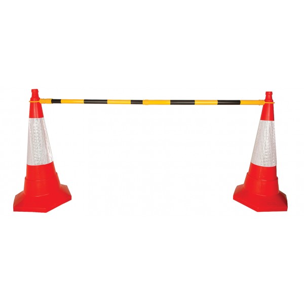 Signs & Labels FTRAF704 Extending Barrier Cone Pole Black Yellow