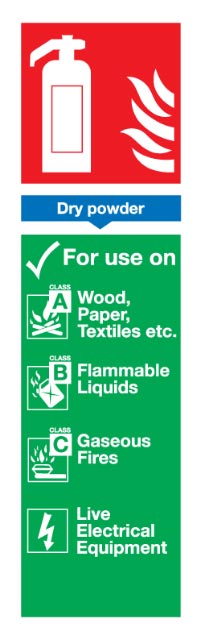 Signs & Labels FFR02624R 300 X 100mm Dry Powder Extinguisher
