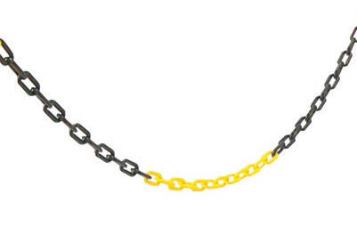 Signs & Labels FBYBC6 Black & Yell Plastic Chain 6mm X 25m
