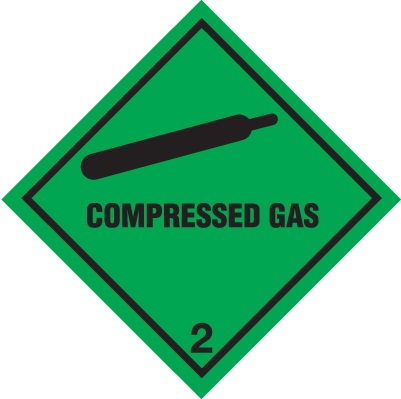 Signs & Labels FC08A/S Compressed Gas Hazard Diamond