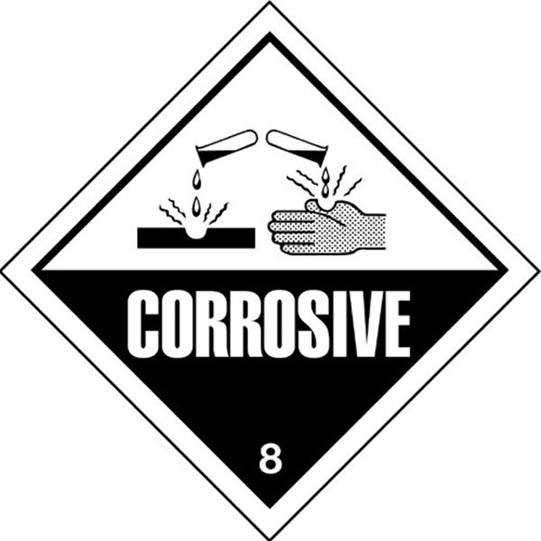 Signs & Labels FC19C/S 100 X 100mm Corrosive 8 Hazard Diamond