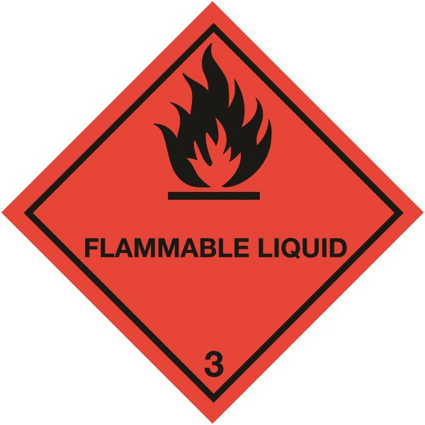 Signs & Labels FC35A/S 100 X 100mm Flammable Liquid 3 Diamond