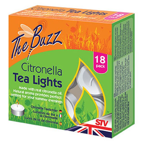 The Buzz STV423 Citronella Tea Lights - Pack Of 18