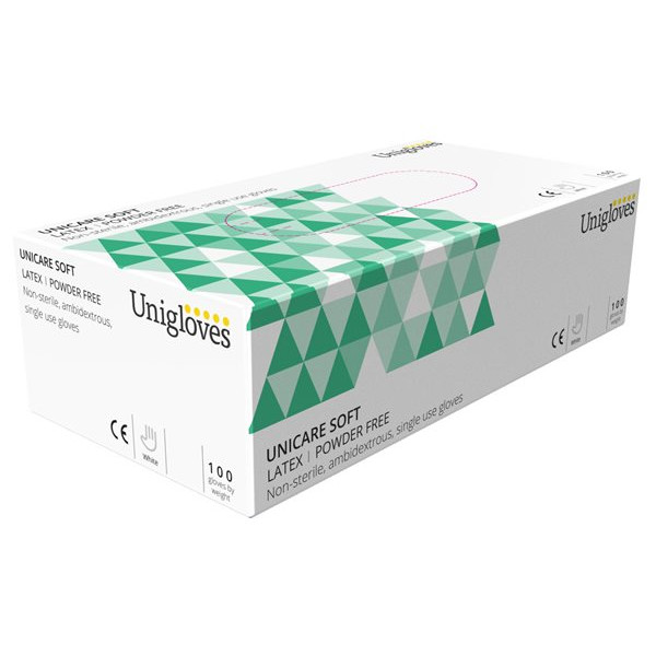 Unicare GS0013 Bx100 Latex P/Free Gloves m