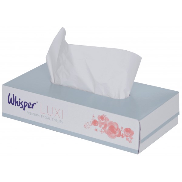 Whisper FF0104CO 2 Ply White Facial Tissues 36 Packs X100
