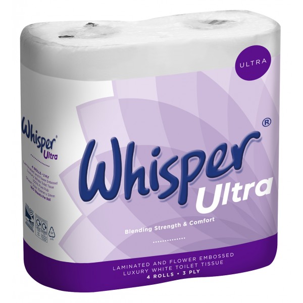 Whisper WULTRA3 40 Soft 3 Ply Luxury Toilet Rolls