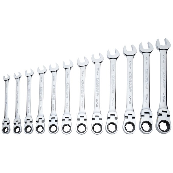 Carlyle RWFL612M 12pc Flexible Ratcheting Wrench Set Metric