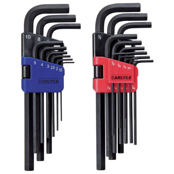 Carlyle HKLS22 22 Pc Long Hex Key Set Sae Metric