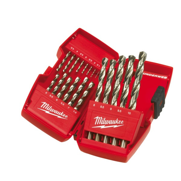 Milwaukee 4932352374 Red Hex Drill Bits Hss-Tin 19pc
