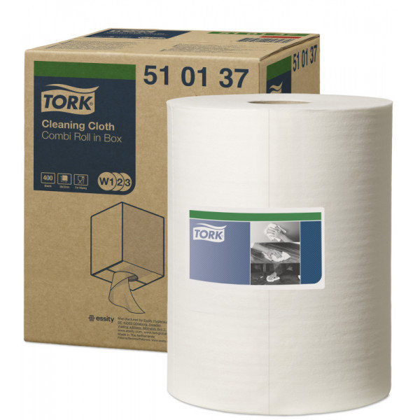 Tork 510137 1ply White Cleaning Cloth 1x152m W3