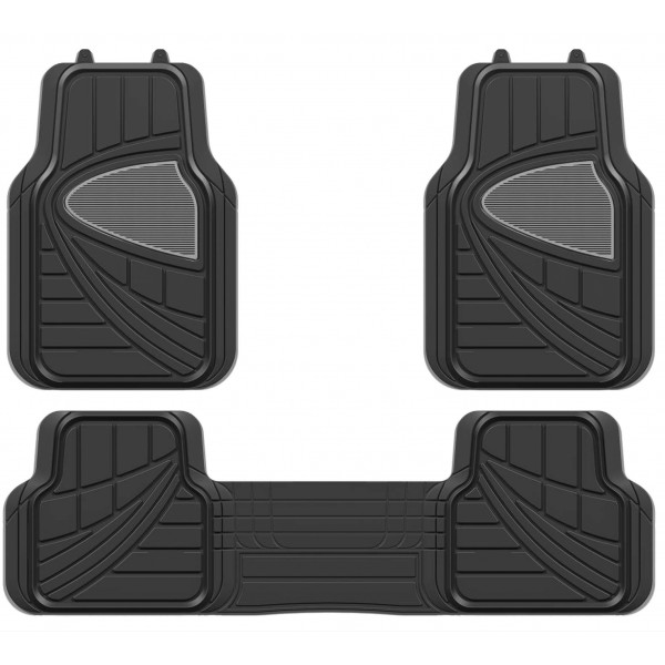 Streetwize Delux Rubber Car Mat Set With Full Cross Rear Swcm101