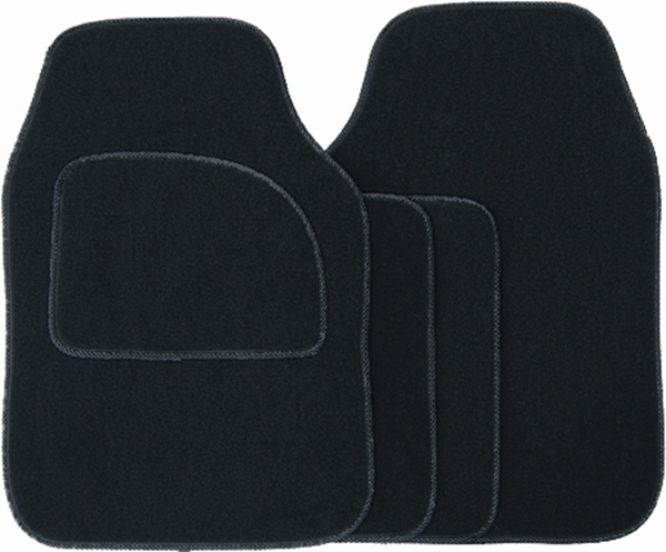 Streetwize SWCM29 Black Carpet Mat Set With Black Piping