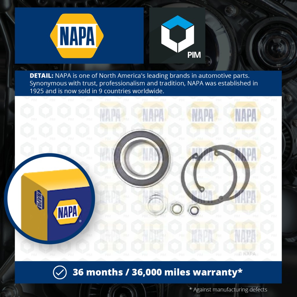 NAPA Wheel Bearing Kit PWB1623 [PM2133492]
