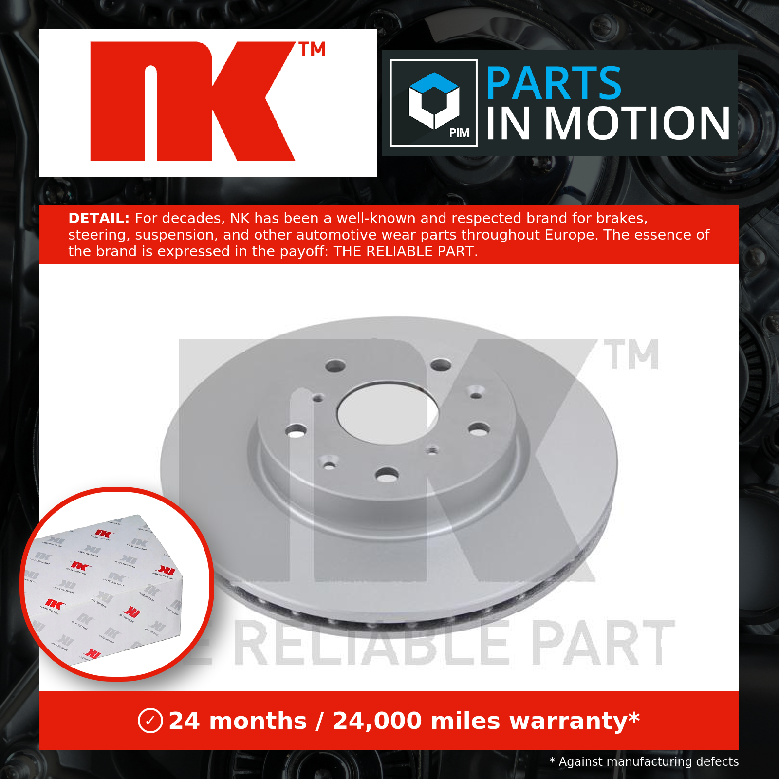 NK 2x Brake Discs Pair Vented Front 315218 [PM2106475]