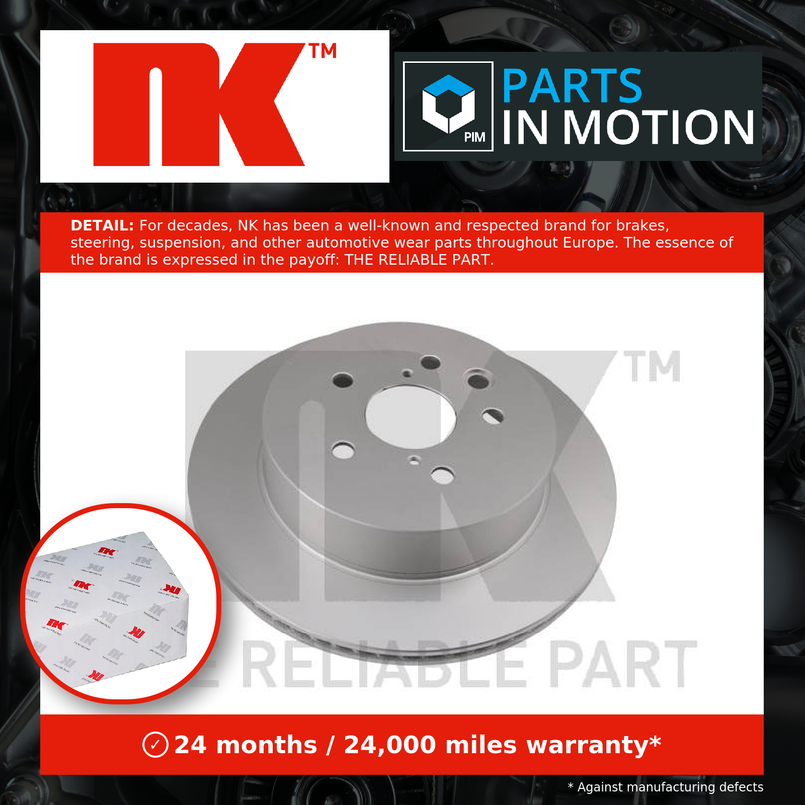 NK 2x Brake Discs Pair Vented Rear 3145106 [PM2106190]