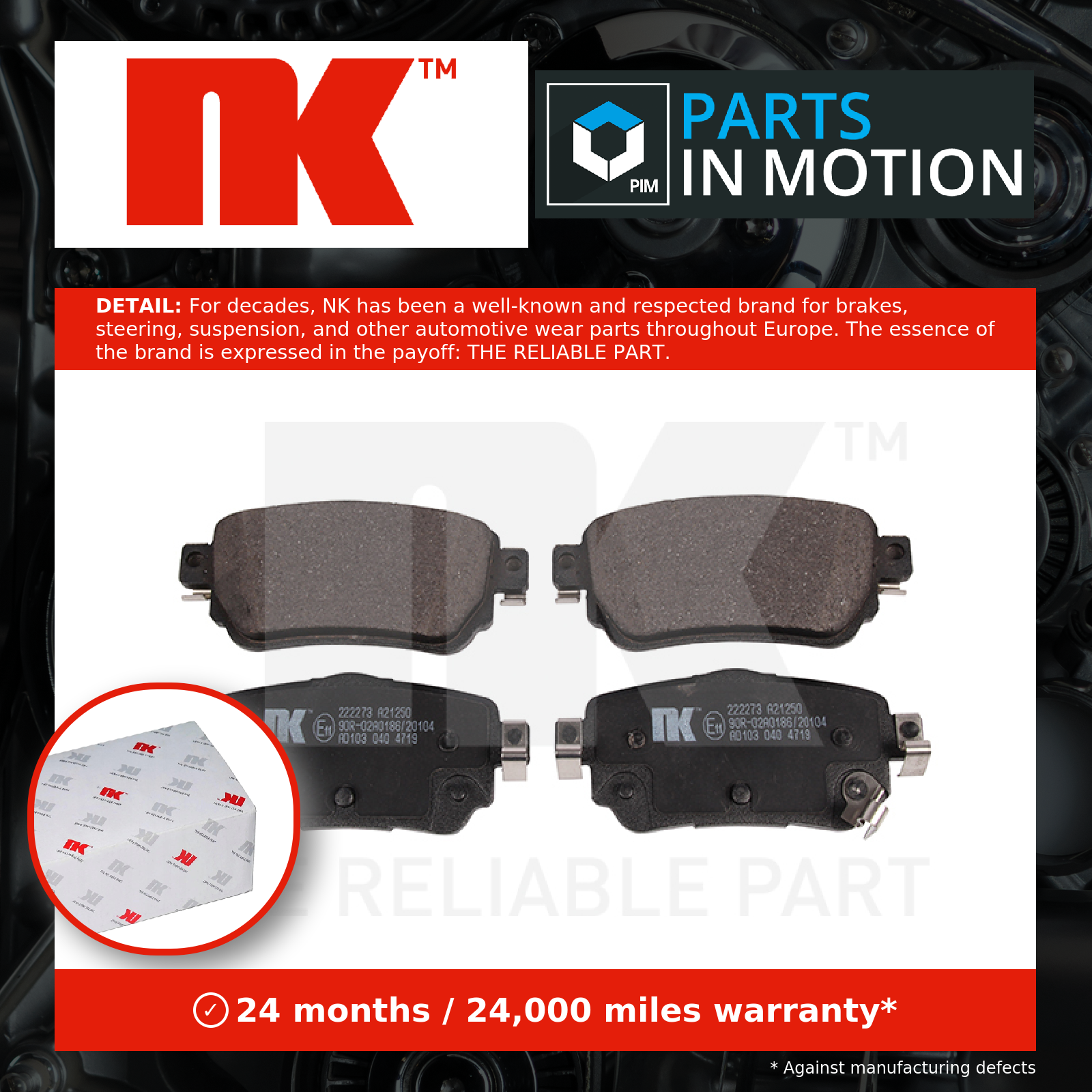 NK Brake Pads Set Rear 222273 [PM2101387]