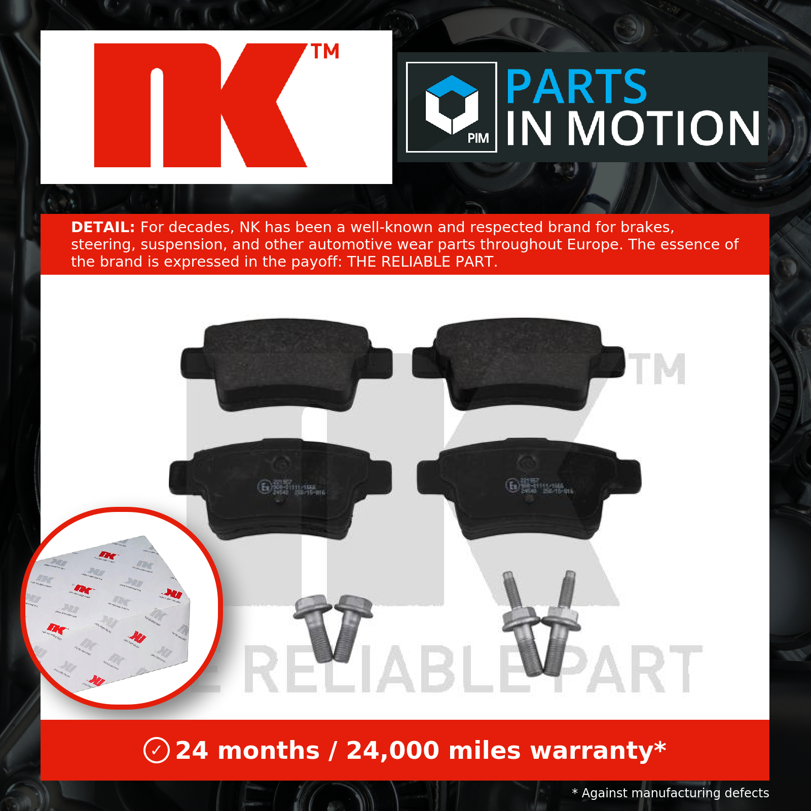 NK Brake Pads Set Rear 221957 [PM2101292]