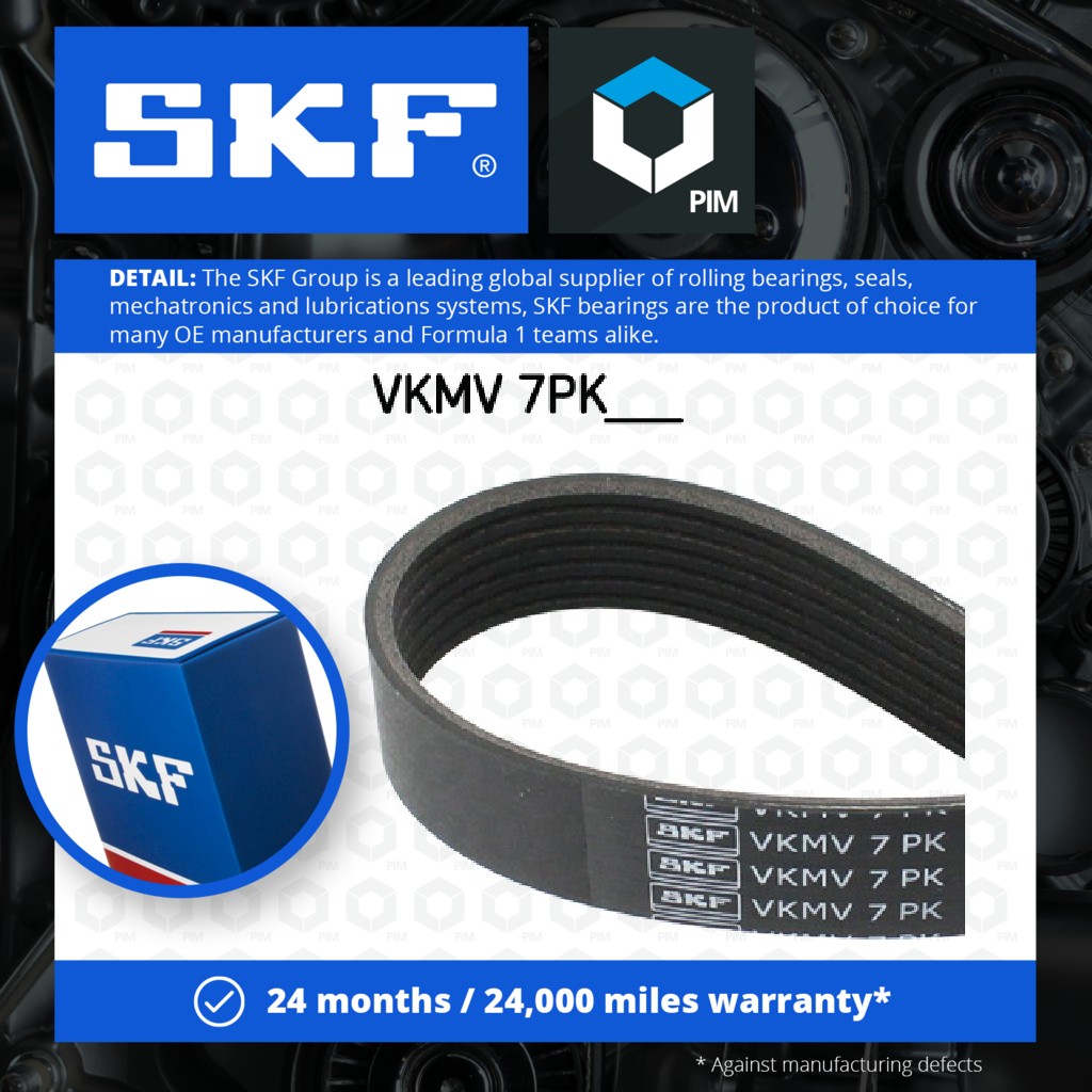 SKF 7 Rib Multi V Drive Belt VKMV7PK1290 [PM308383]