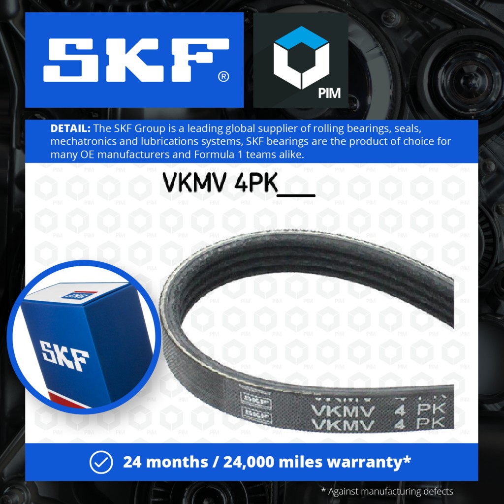 SKF 4 Rib Multi V Drive Belt VKMV4PK613 [PM654304]