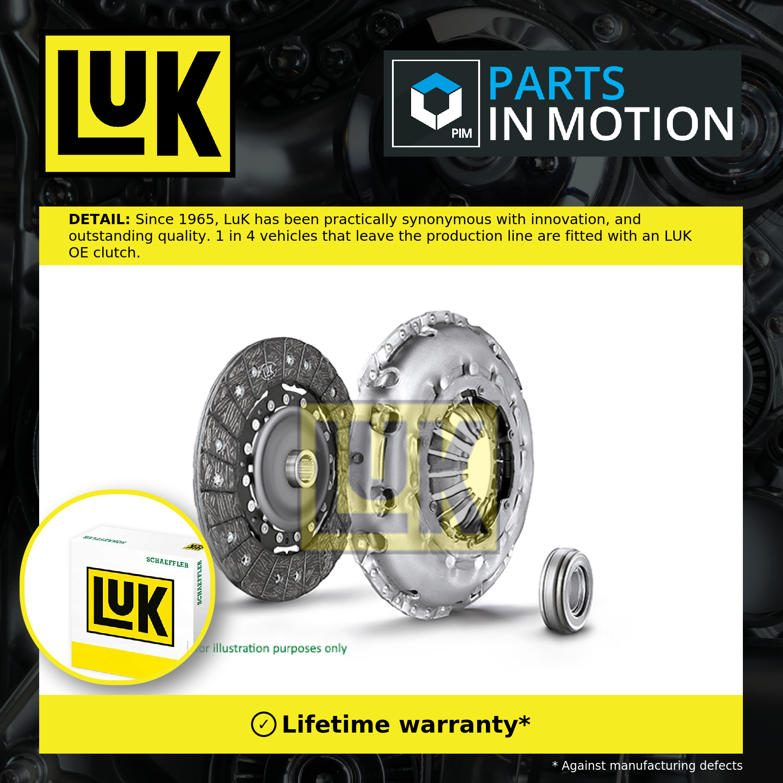 LuK Clutch Kit 3pc (Cover+Plate+Releaser) 624353000 [PM443489]