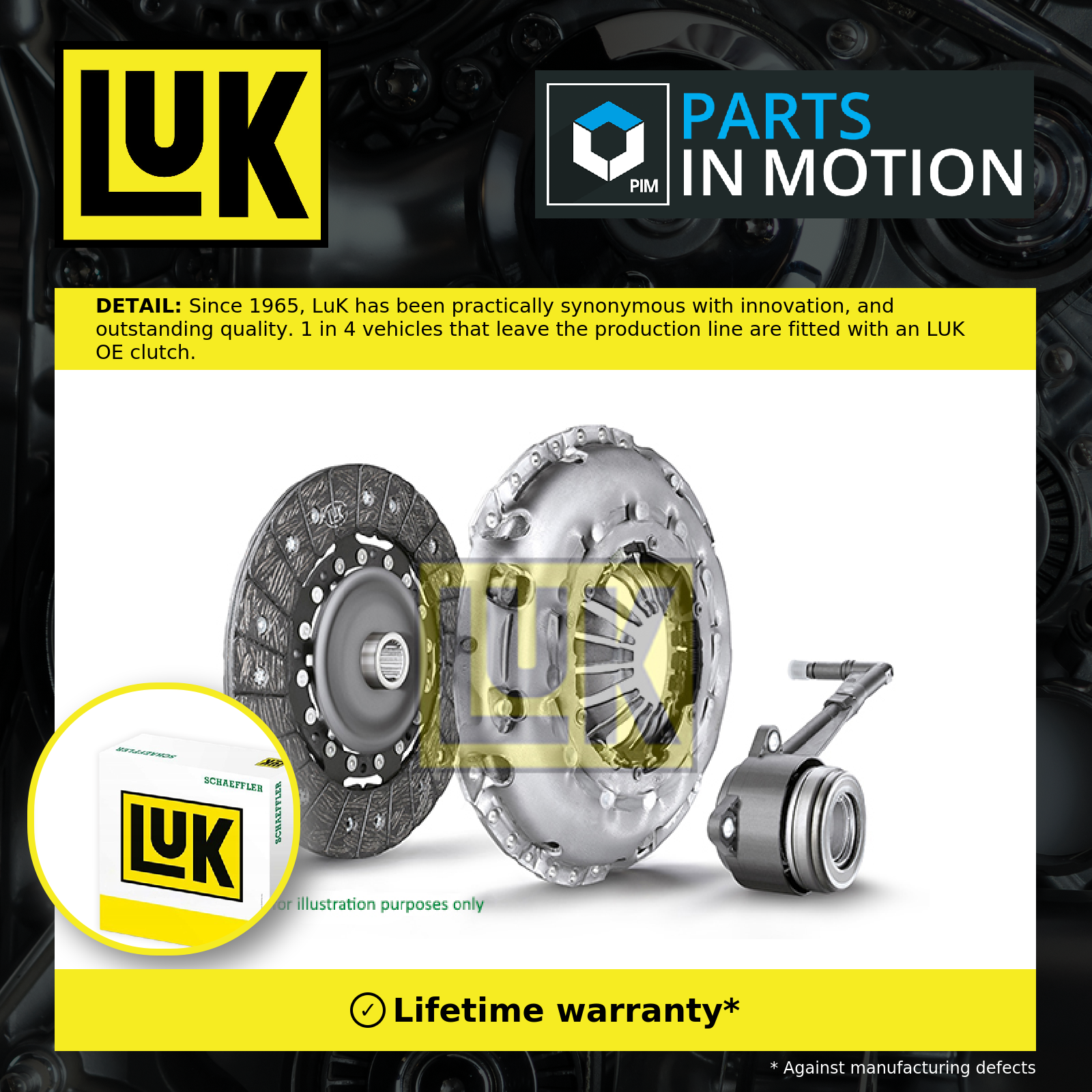 LuK Clutch Kit 3pc (Cover+Plate+CSC) 622309633 [PM171843]