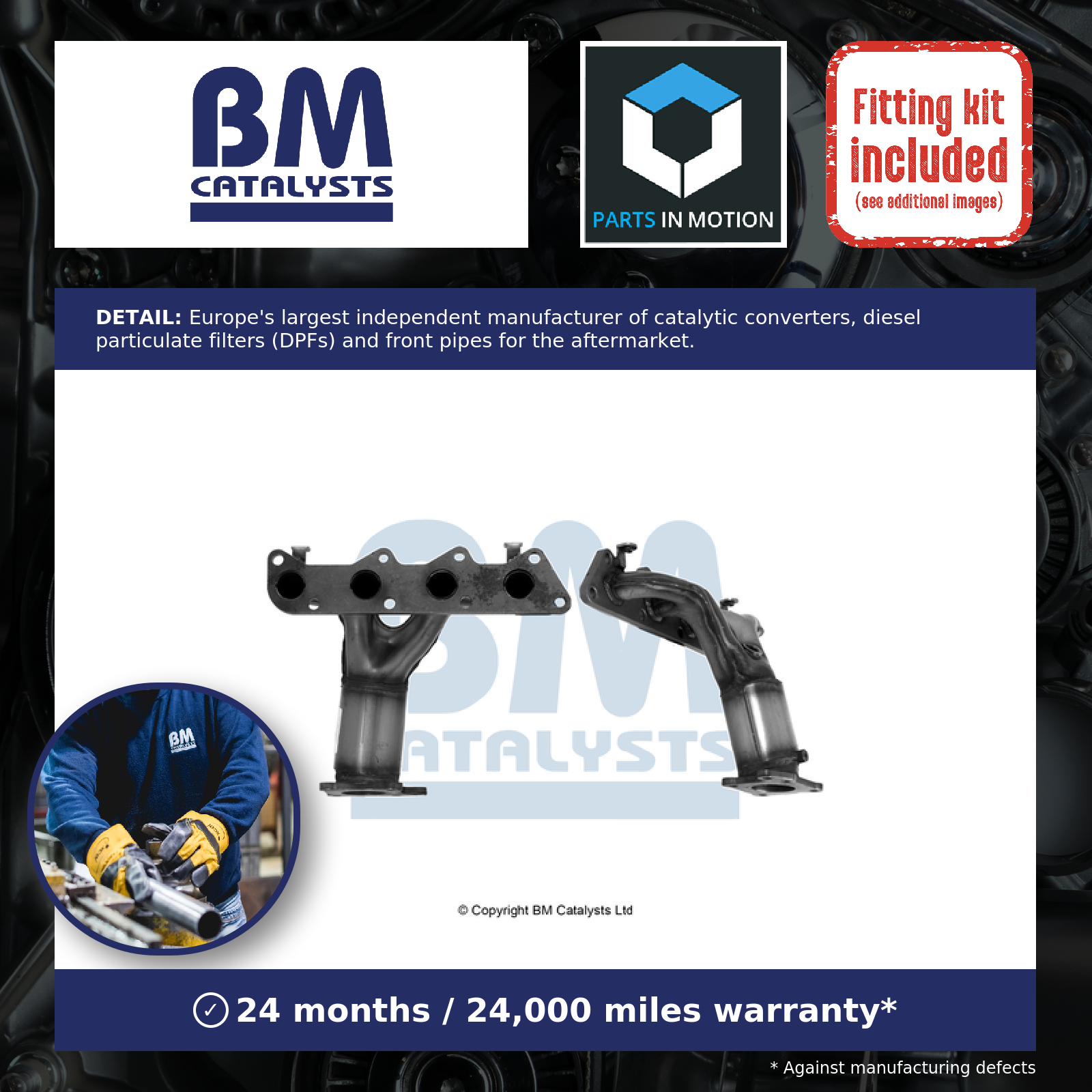 BM Catalysts Non Type Approved Catalytic Converter Front BM91529 [PM406434]