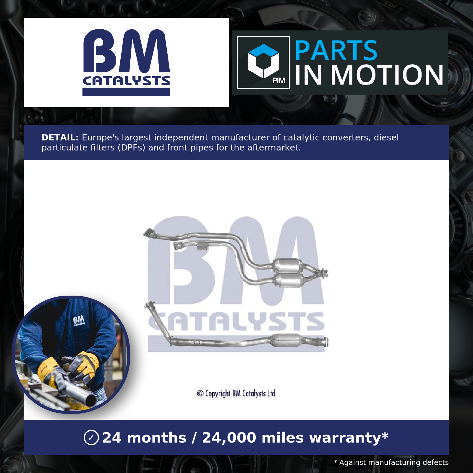 BM Catalysts Non Type Approved Catalytic Converter Right BM90850 [PM338685]
