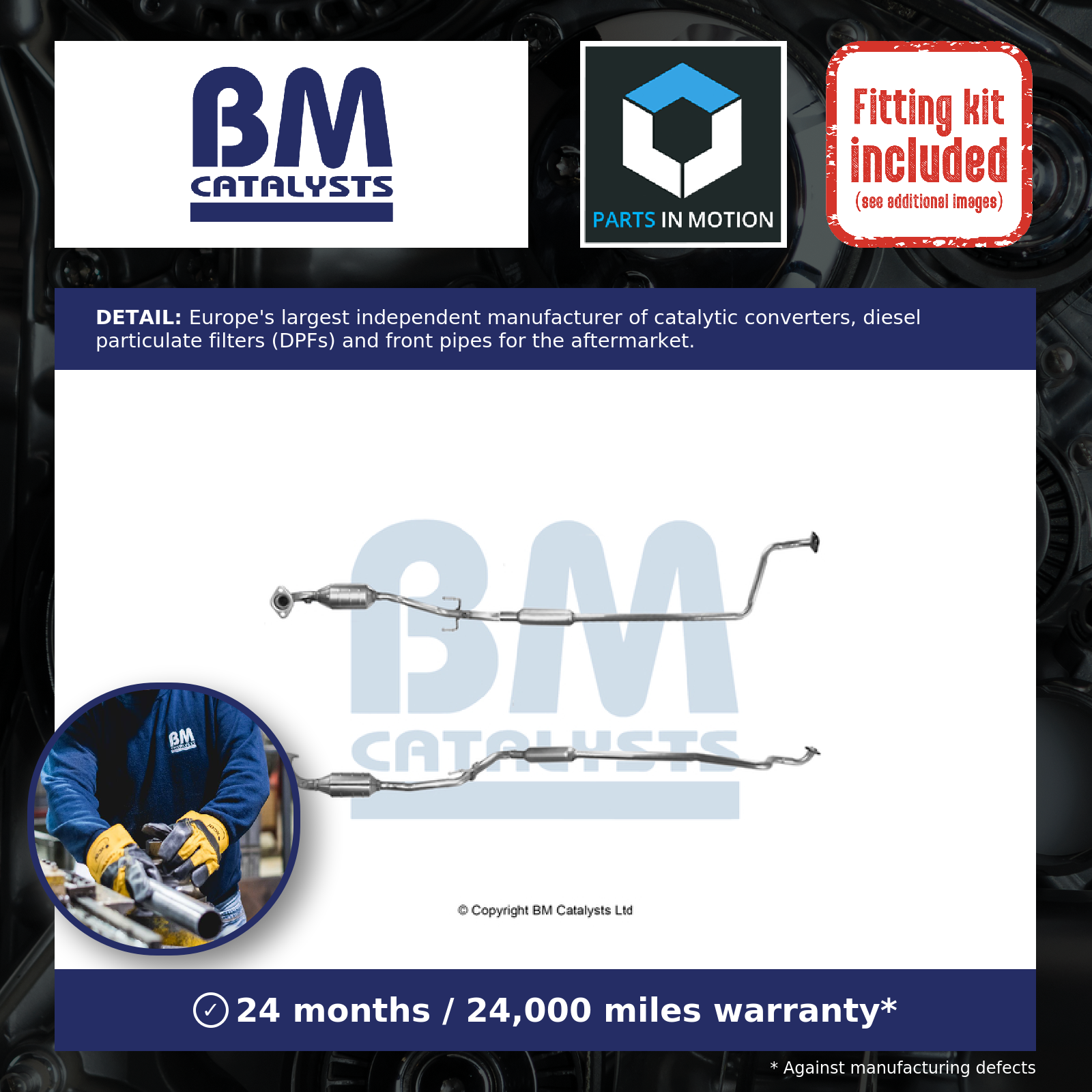 BM90727 Exhaust Petrol Catalytic Converter & Centre Box Pipe - Image 5